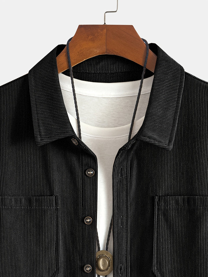 Bryce | Herren Langarm-Overshirt mit Taschen und Knöpfen