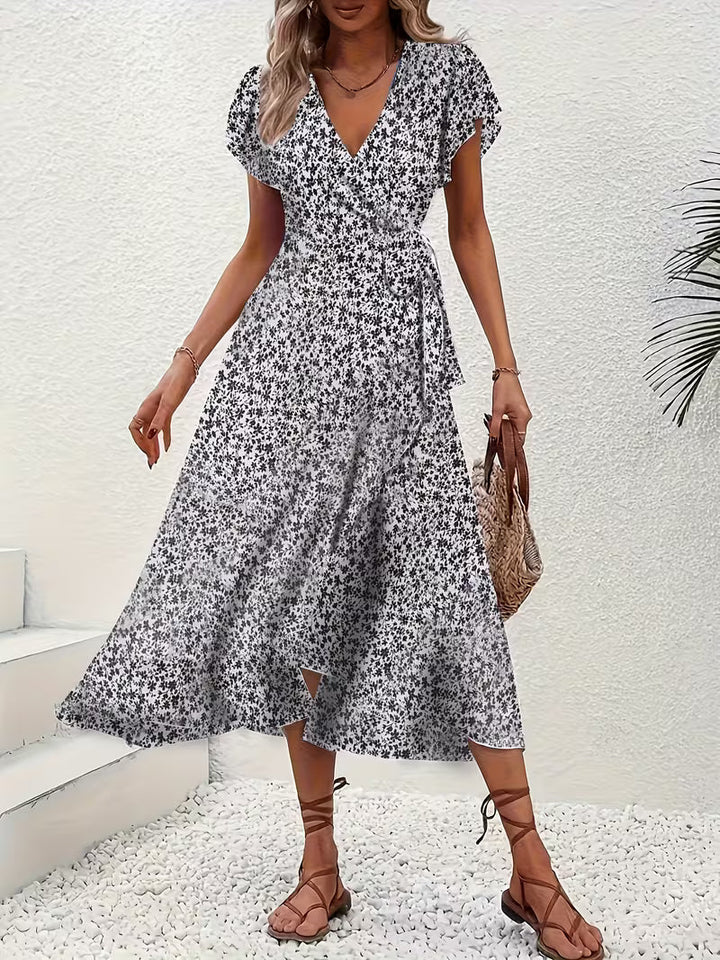 Elara | Flowing, Belly-Skimming Wrap Dress