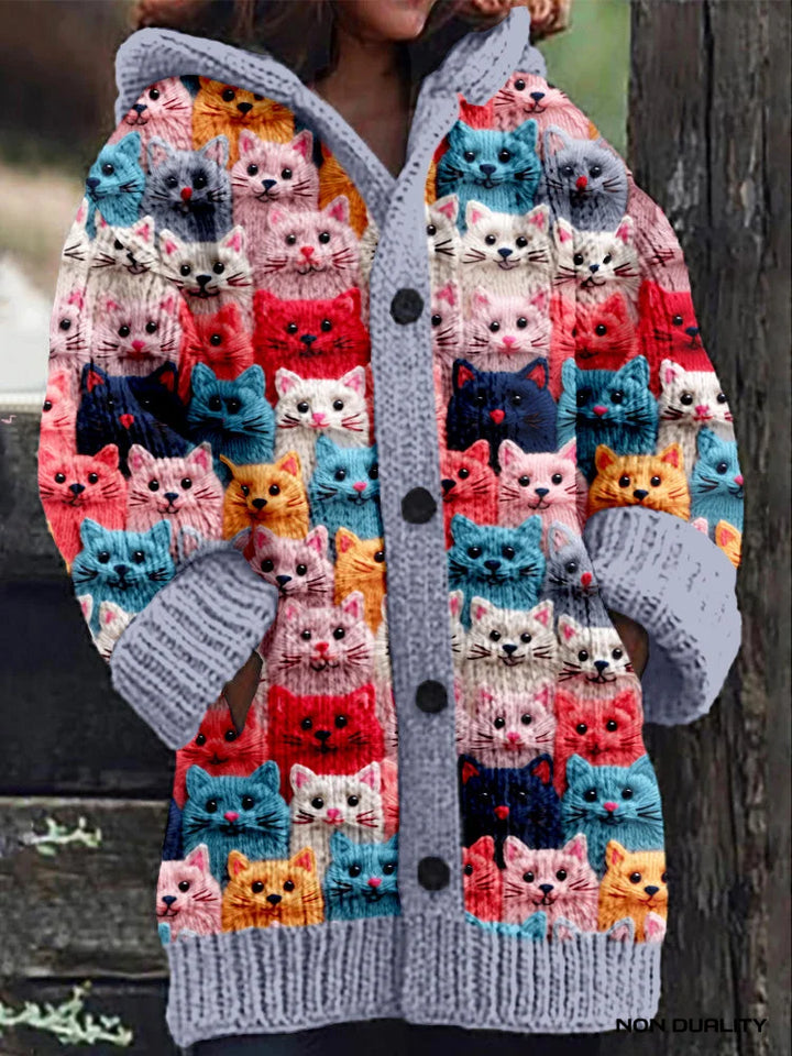 Isabella - Colorfully Knitted Cat Cardigan