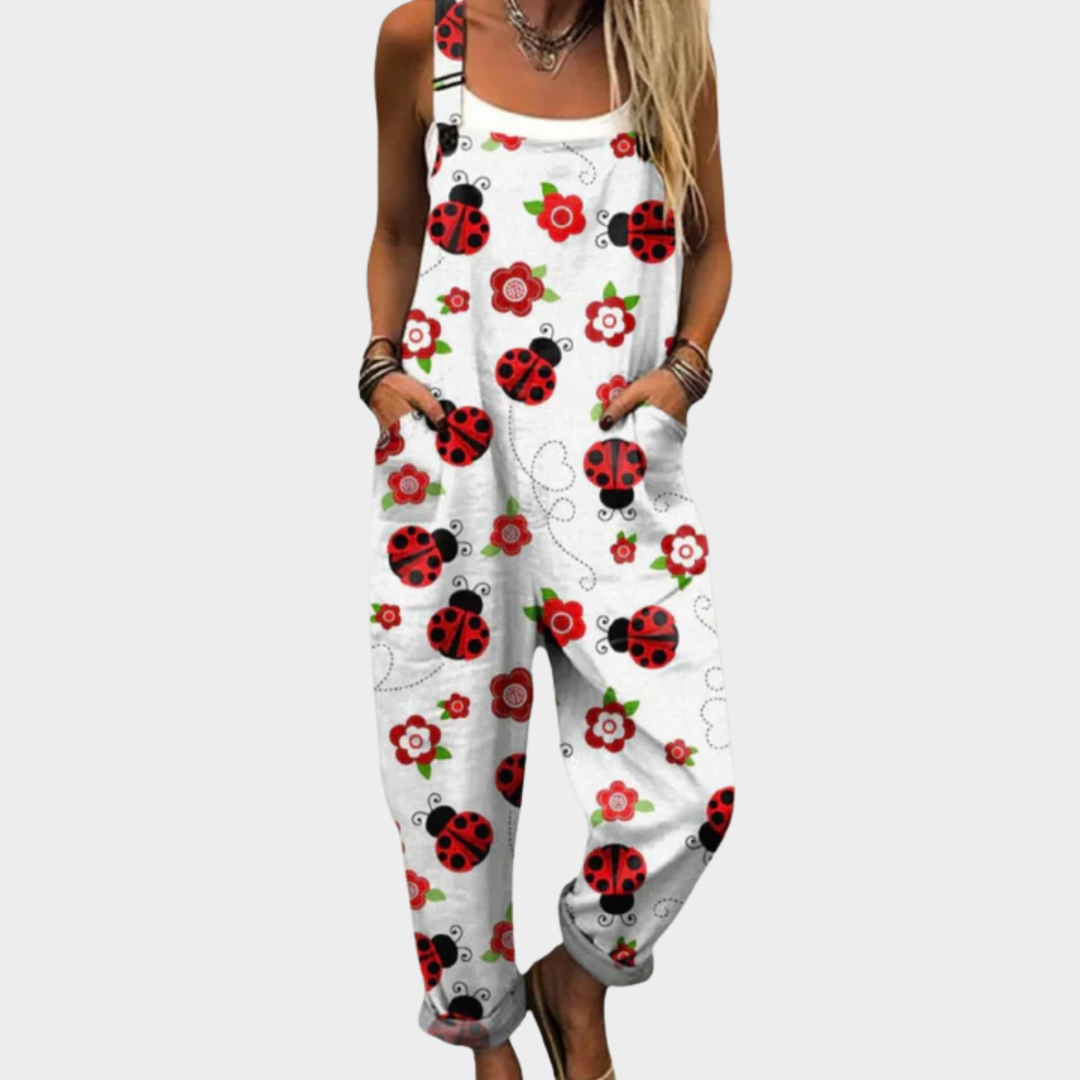 Comfortable printed dungarees