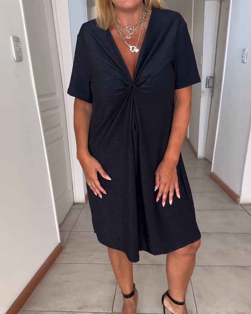 Els | Short-sleeved V-neck dress