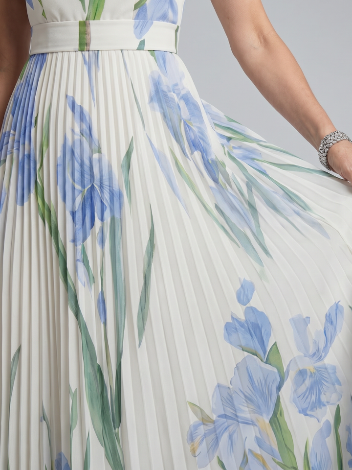 Ophelia | Square Neck Floral Sleeveless Midi Dress