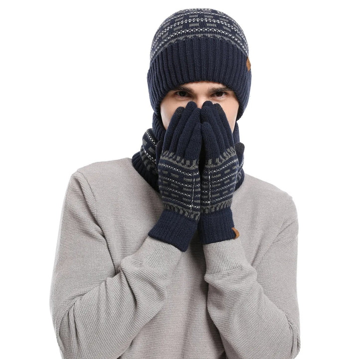 3-teiliges Winterset mit Mütze, Handschuhen und Schal