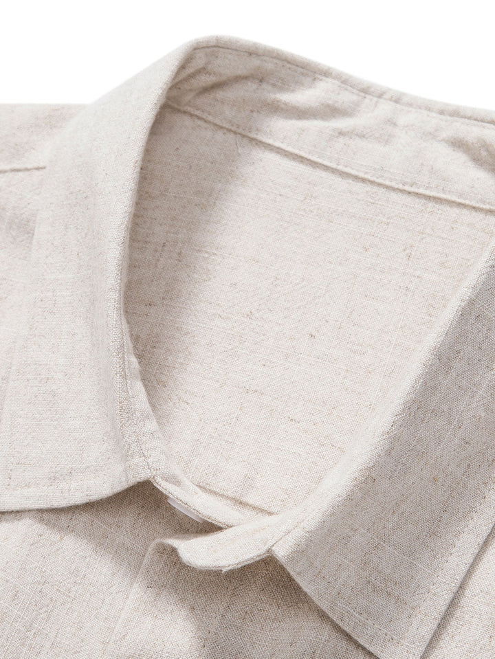 Button-up shirt and straight-cut trousers in a linen-rayon blend