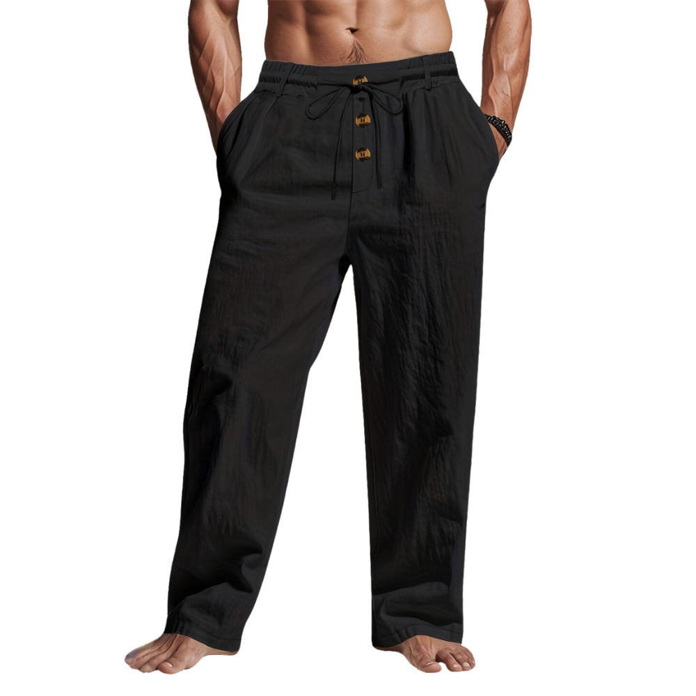 Larry - Drawstring Linen Trousers