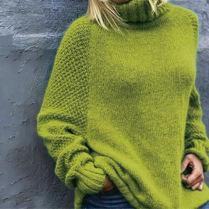 Eleganza™ | Elegant Turtleneck Angela Apple Green