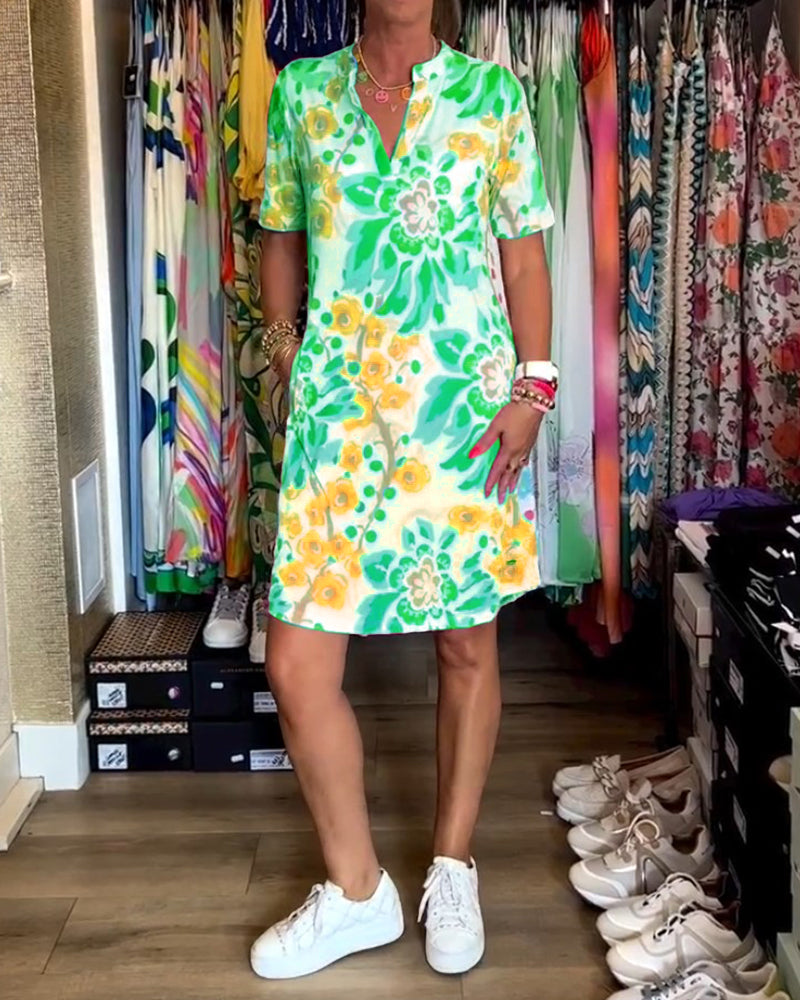 Federica™ - Dress with short sleeves and floral print