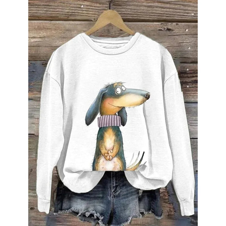 Women's sweatshirt with a round neckline and long sleeves