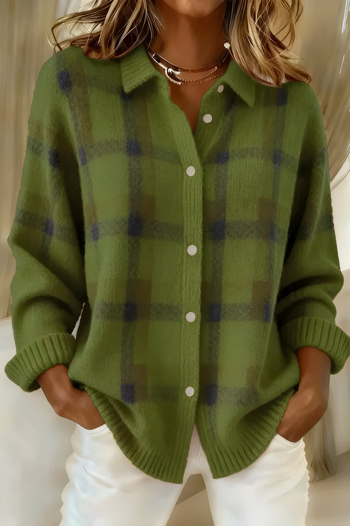 Tesa | Cozy Plaid Cardigan