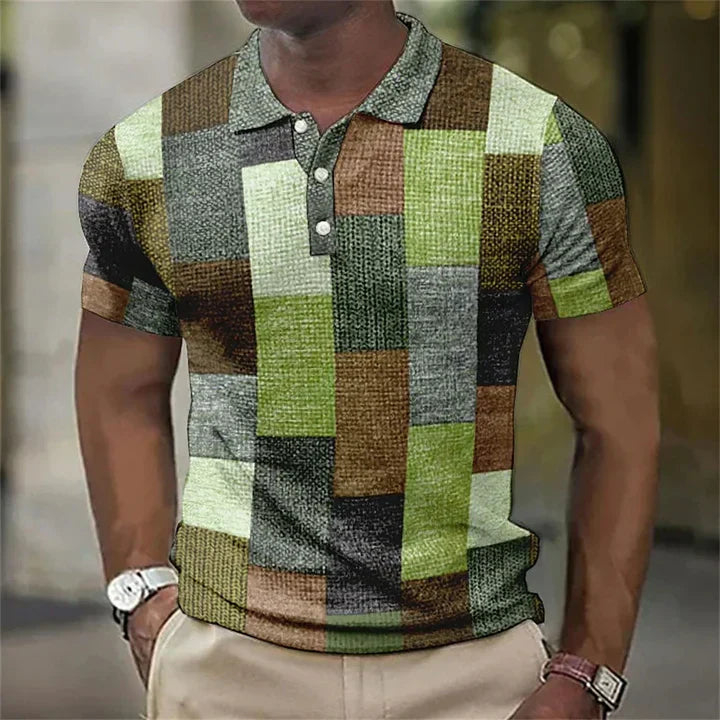 Lovi™ - Short-sleeved Checkered Polo Shirt
