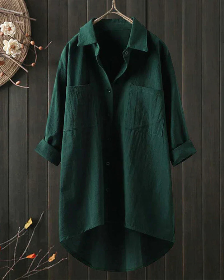 Angelina™ - Solid Color Long Sleeve Blouse