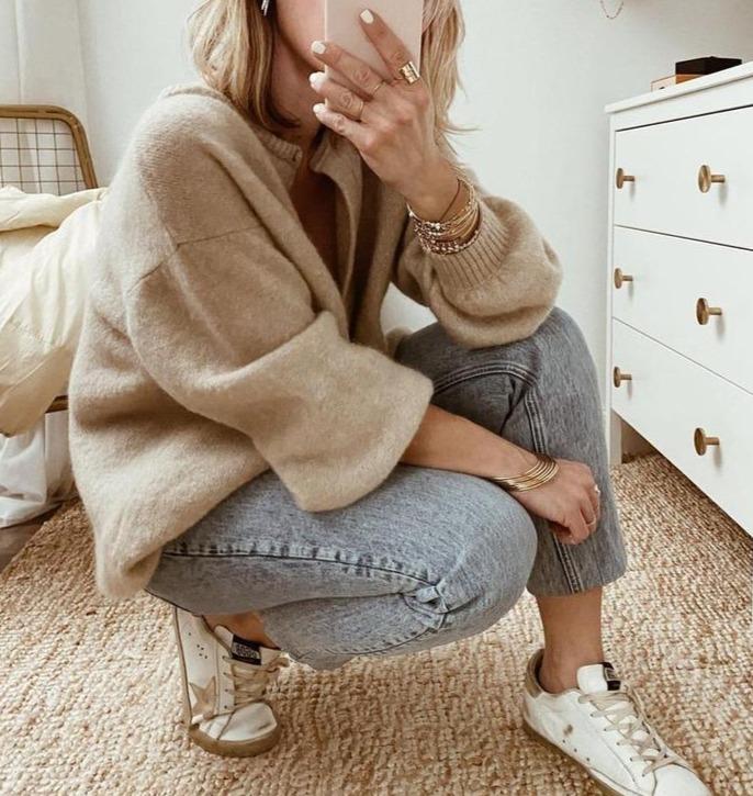 Women's Long-Sleeve Button-Up Cardigan