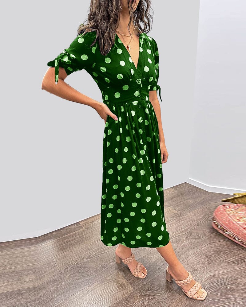 Bellamy - V-Neck Polka Dot Dress