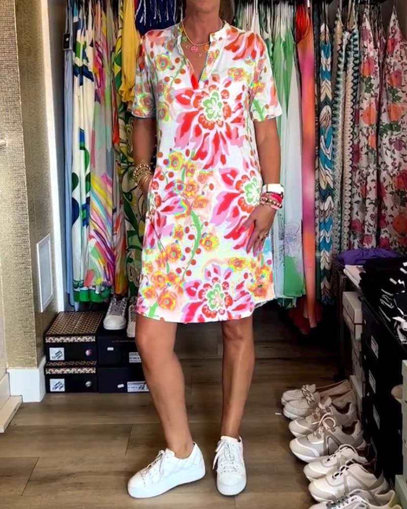 Federica™ - Dress with short sleeves and floral print