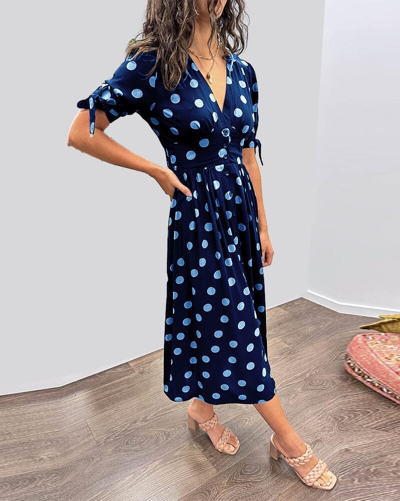 Bellamy - V-Neck Polka Dot Dress
