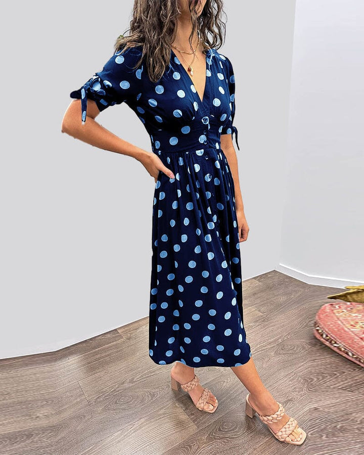 Bellamy - V-Neck Polka Dot Dress