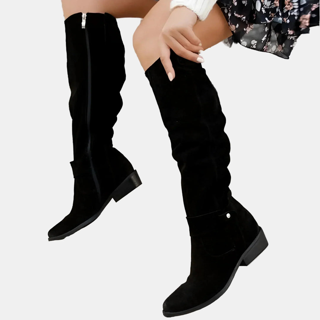 Avery | Suede Low Heel Ankle Boots