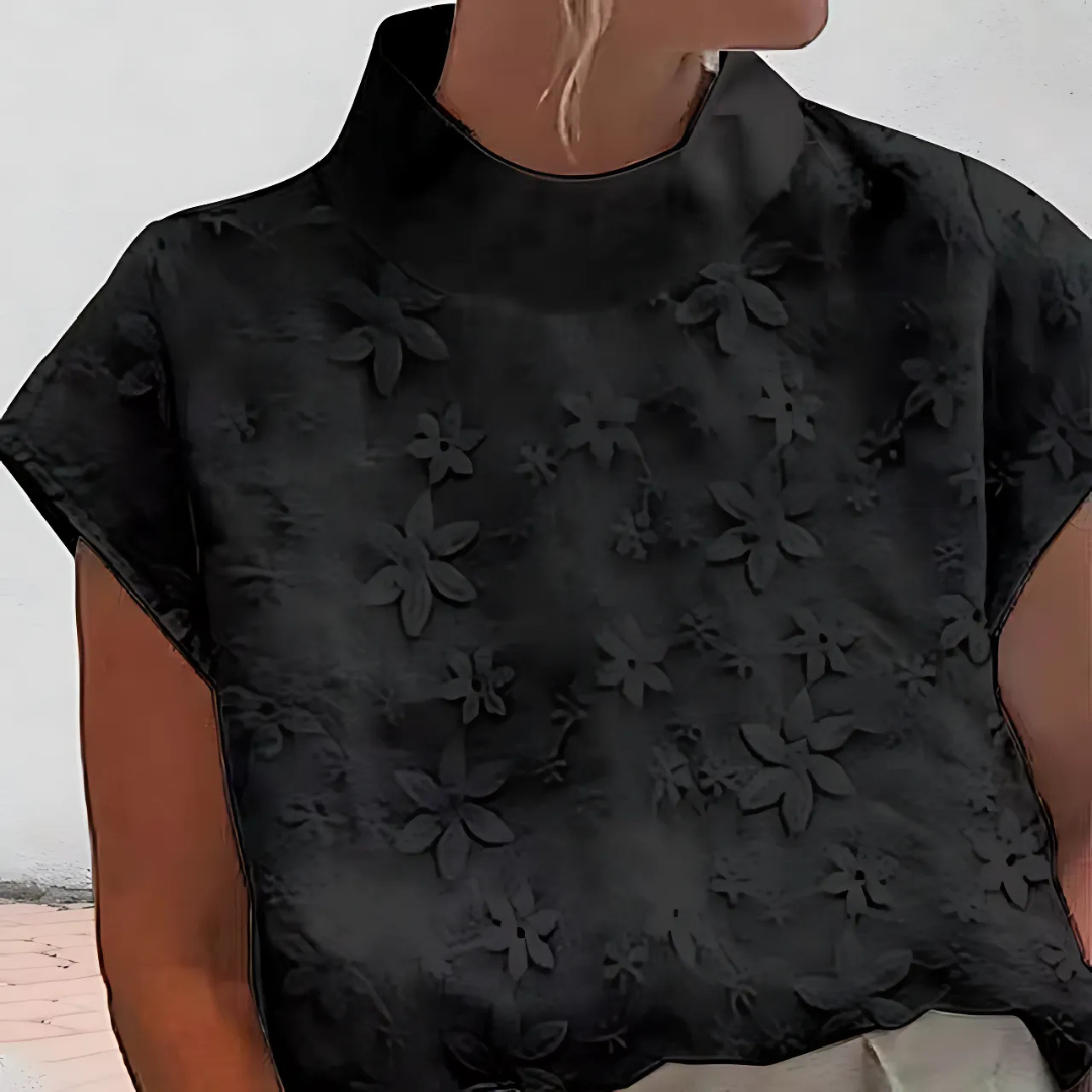 Doutzen™ - Women's Blouse with Lace Trim and Half-Length Sleeves