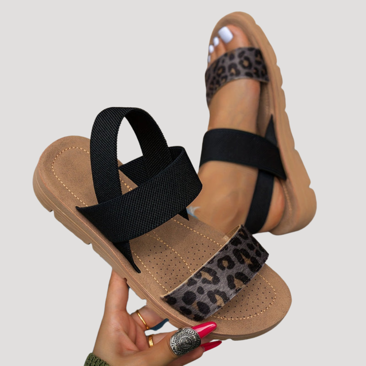 Women's Stylish Leopard Print Criss-Cross Flat Sandals for Ultimate Comfort