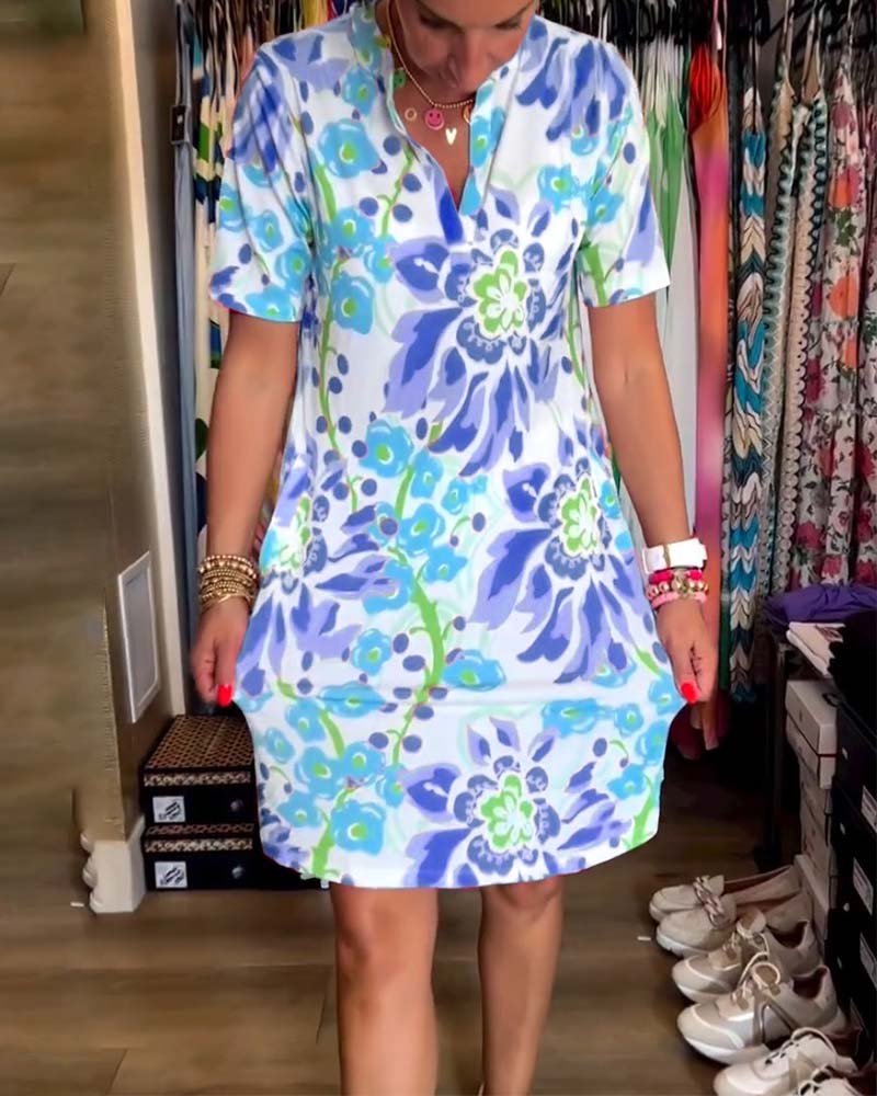 Federica™ - Dress with short sleeves and floral print