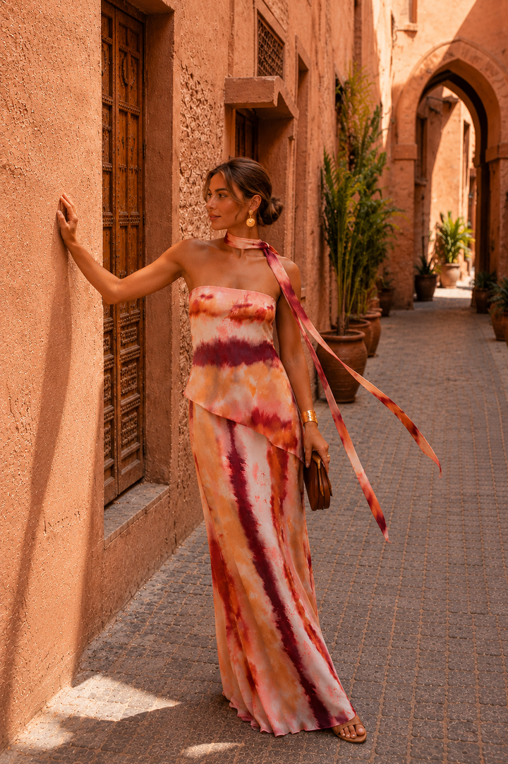 Damen Trägerloses Maxi-Kleid