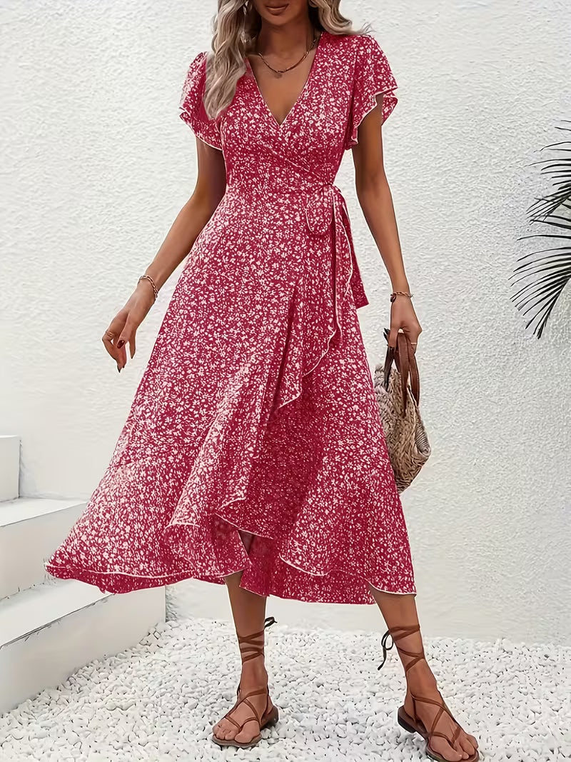 Elara | Flowing, Belly-Skimming Wrap Dress
