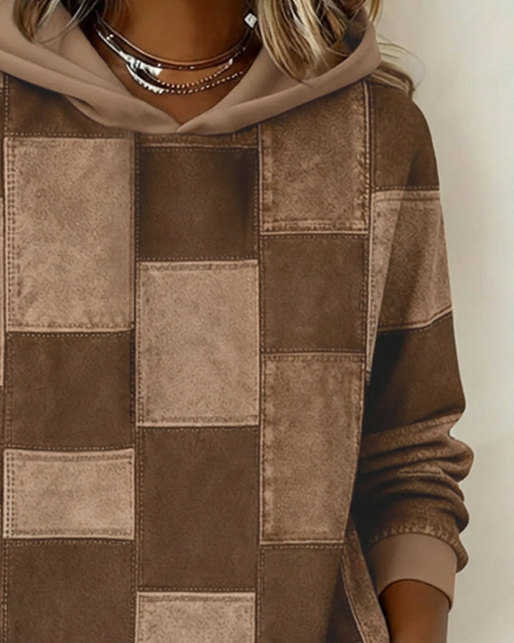 Chic Plaid Long Sleeve Hoodie