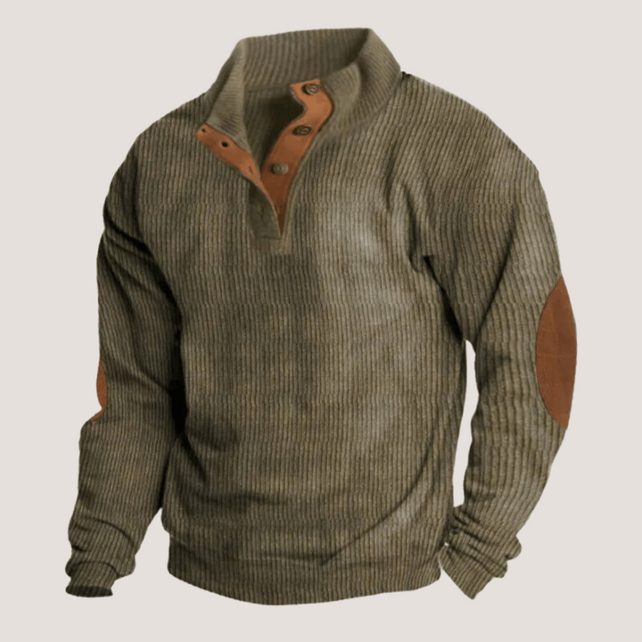 Fredrick - Ribbed Sweater with Button Placket