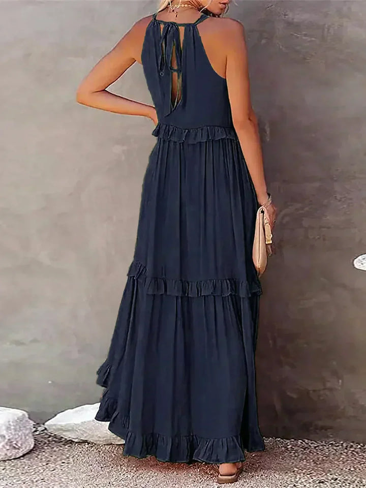 Sarah | Halterneck Ruched Maxi Dress (Almost sold out)