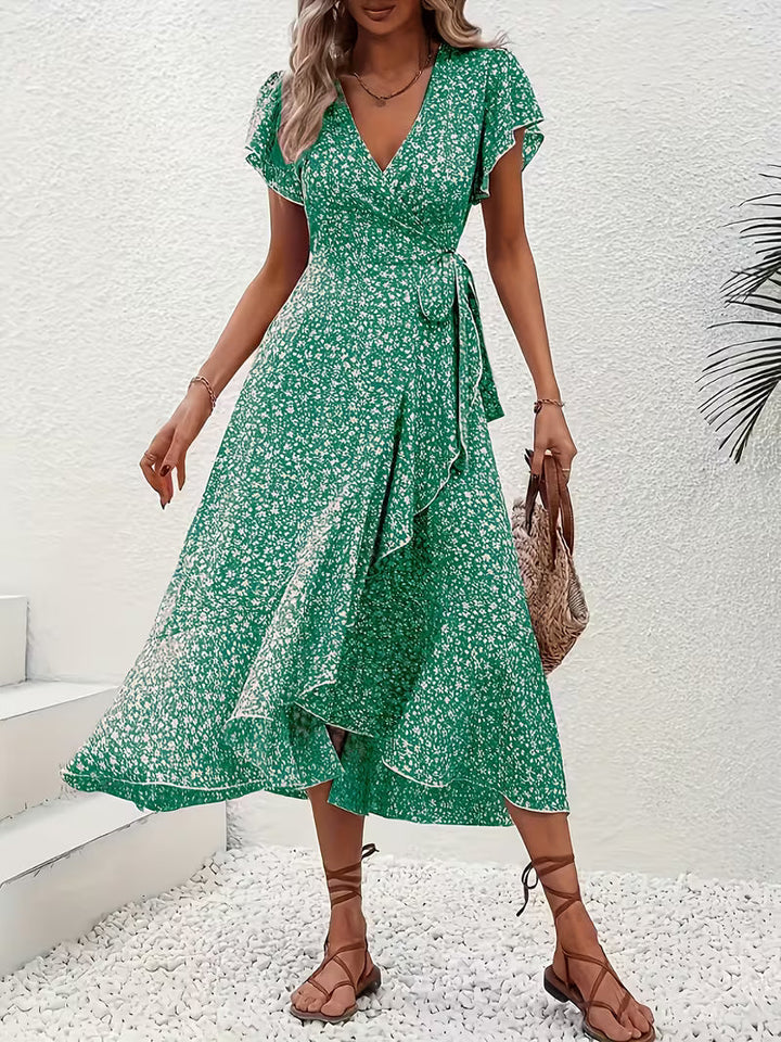 Elara | Flowing, Belly-Skimming Wrap Dress