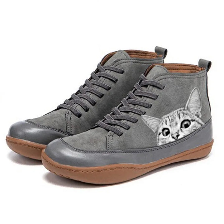 Monika™ - Cat-Leather Ankle Boots