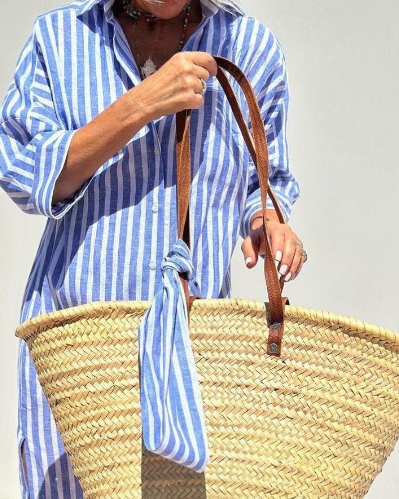 OLEN - STRIIPED SHIRT DRESS