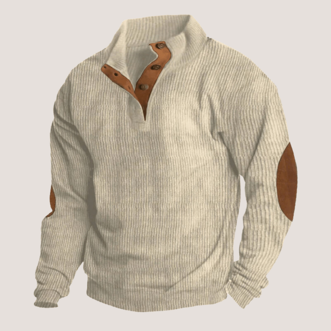 Fredrick - Ribbed Sweater with Button Placket