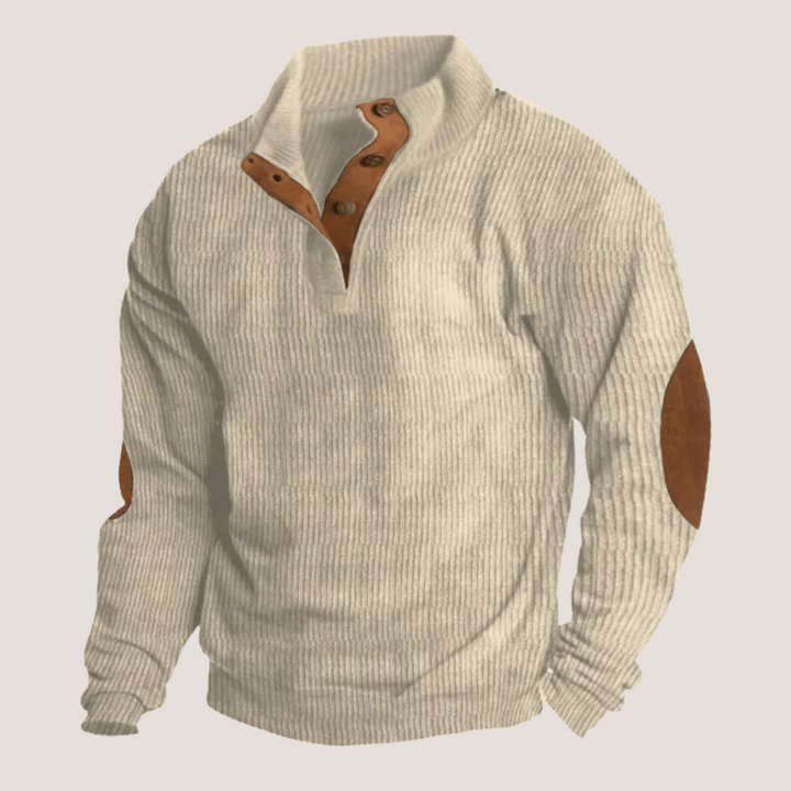 Fredrick - Ribbed Sweater with Button Placket