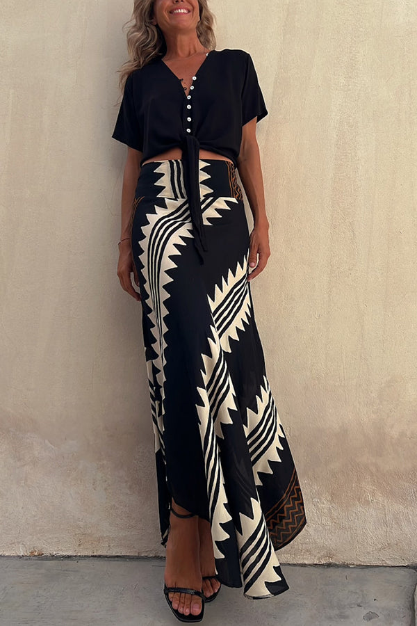 Women's High-Waisted Striped Maxi Tube Skirt