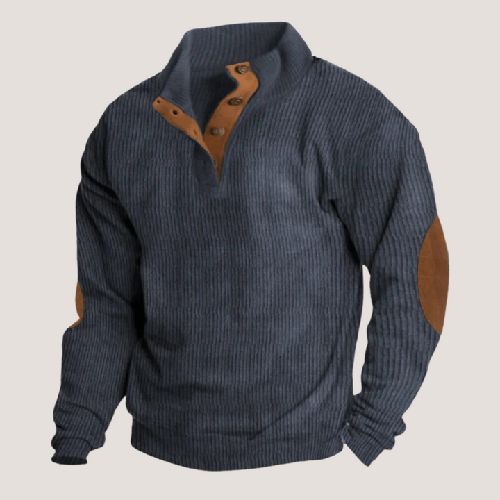 Fredrick - Ribbed Sweater with Button Placket