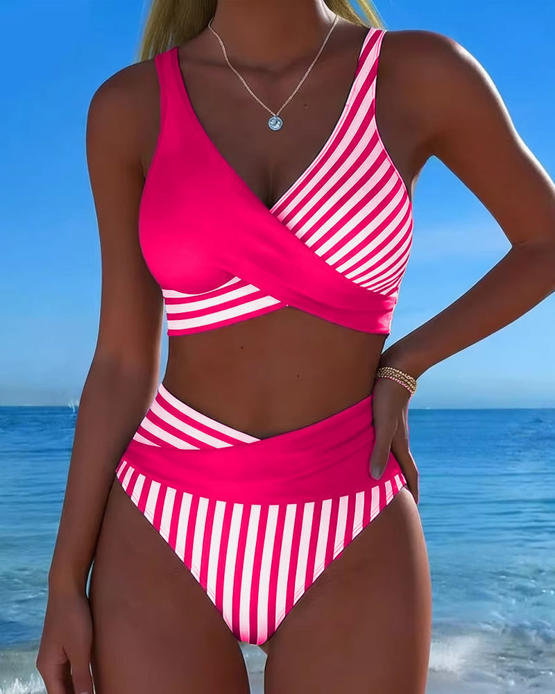 Giulia | Women's Striped V-Neck Bikini