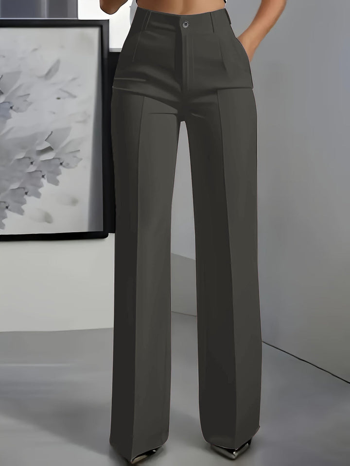 Women's high-waisted trousers with elastic waistband