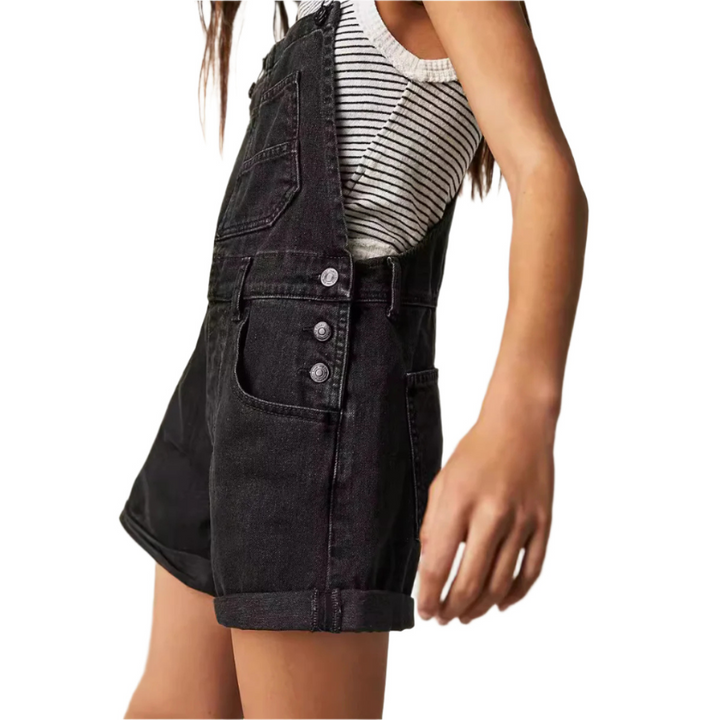 Remita™ - Vintage Adjustable Denim Bib Shorts