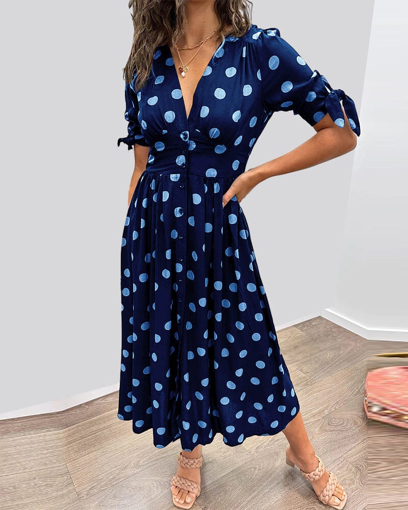 Bellamy - V-Neck Polka Dot Dress