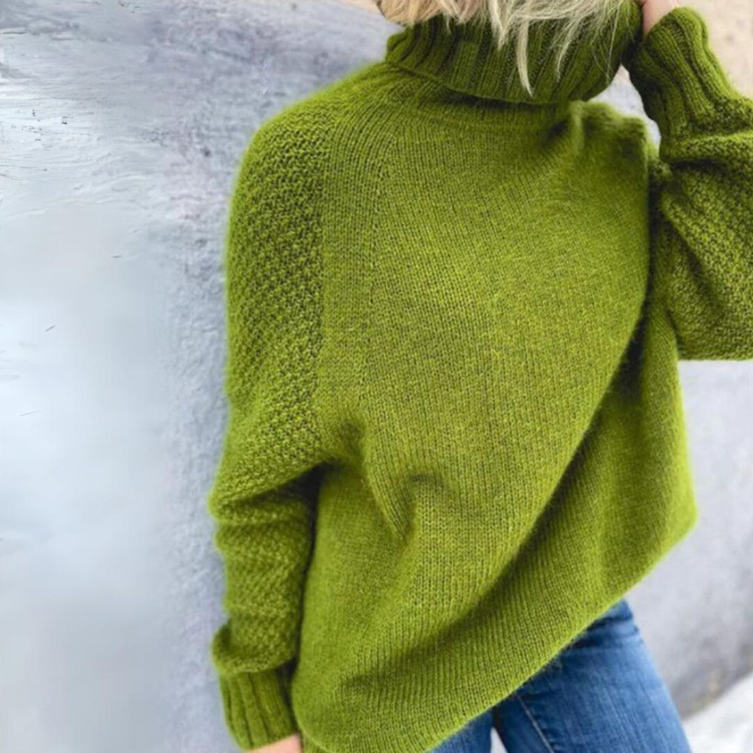 Eleganza™ | Elegant Turtleneck Angela Apple Green