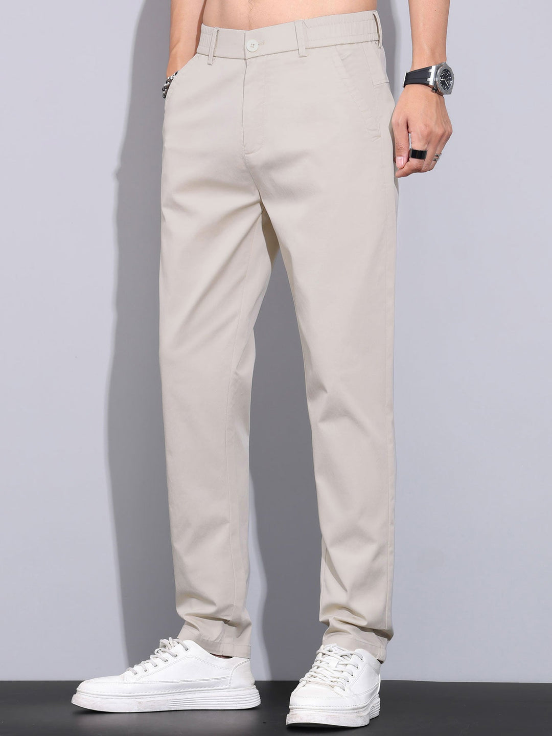 Herren Kurzarm Zip Polo & Elastischer Bund Gerade-Hosen Set