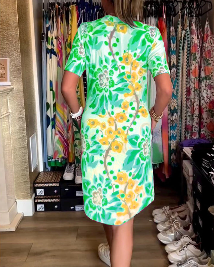 Federica™ - Dress with short sleeves and floral print