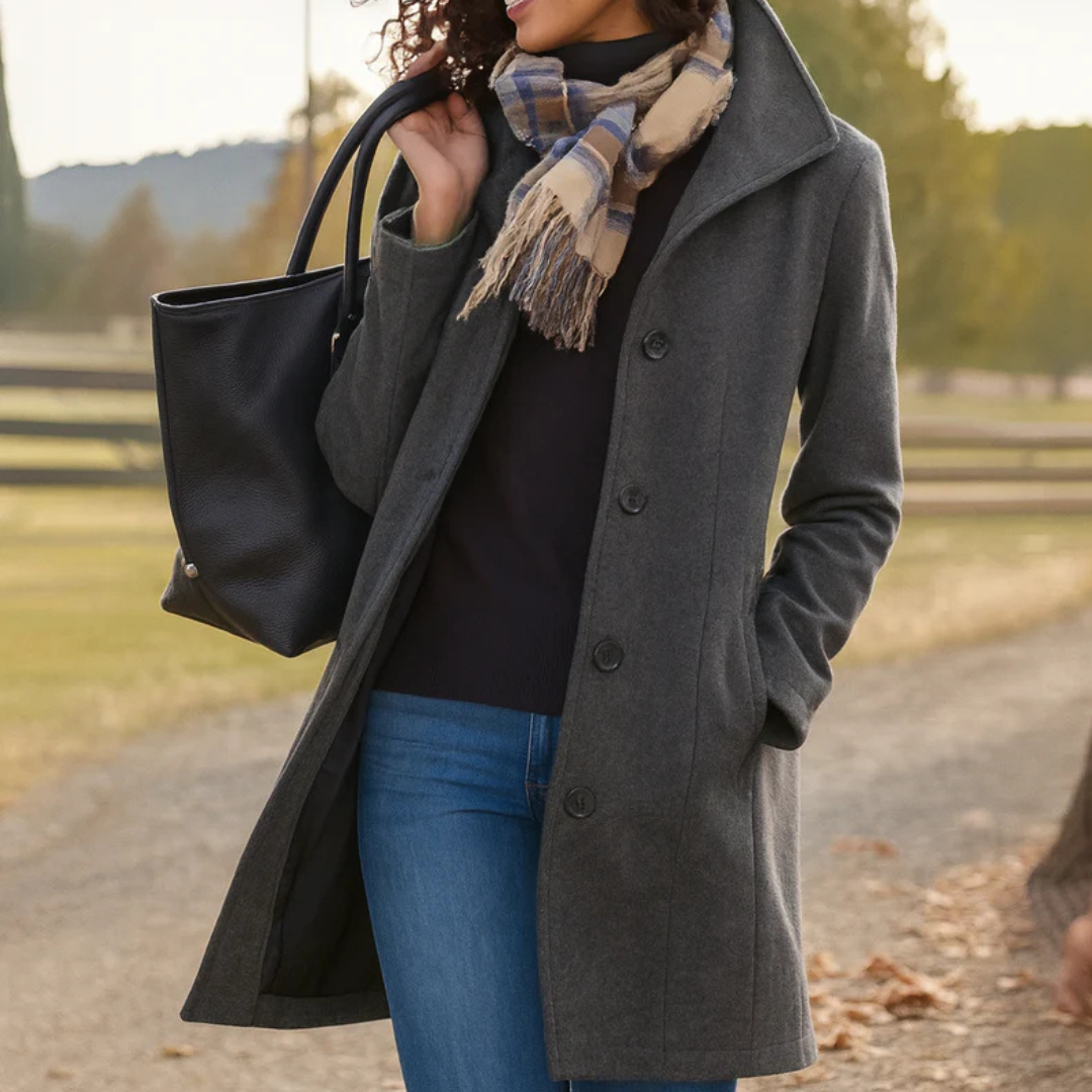 Vera™ - Classic Mid-Length Button-Up Coat