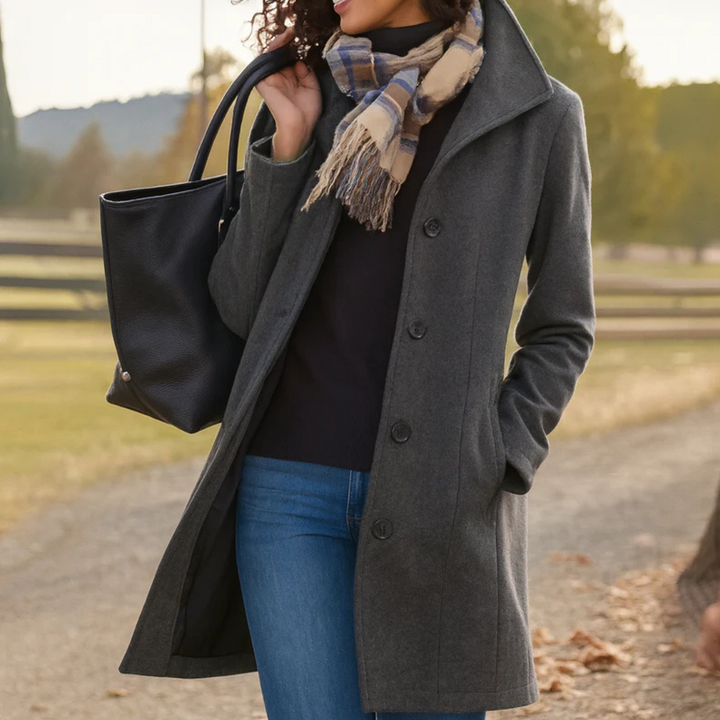 Vera™ - Classic Mid-Length Button-Up Coat