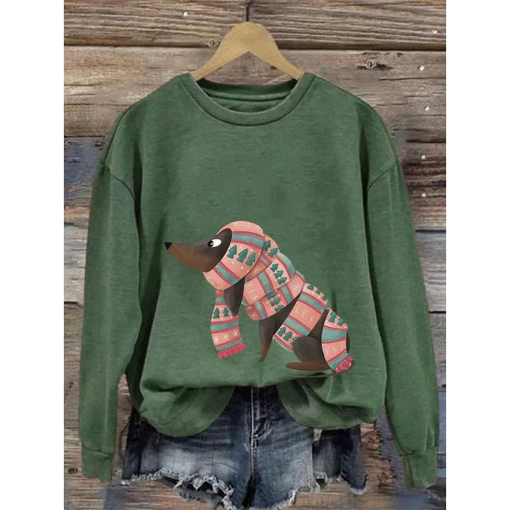 Women's sweatshirt with a round neckline and long sleeves