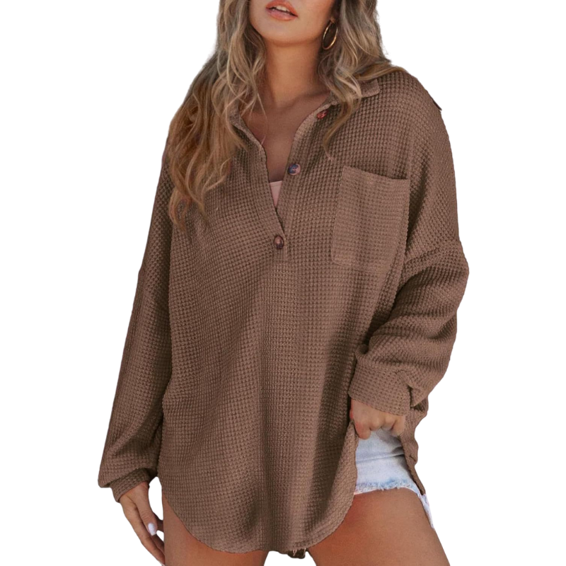 KATHRYN™ – Airy V-Neck Button-Up Blouse