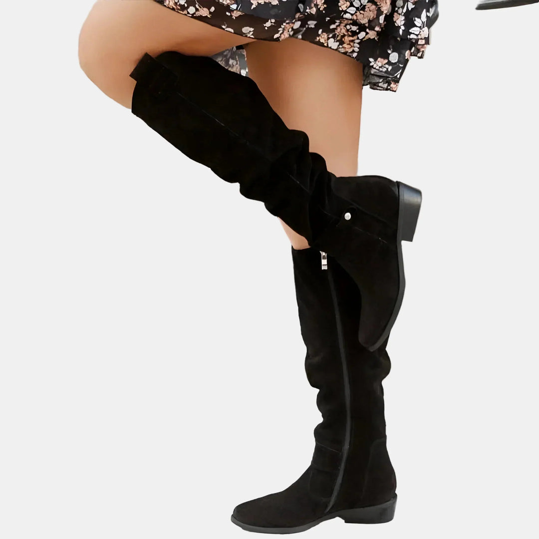 Avery | Suede Low Heel Ankle Boots