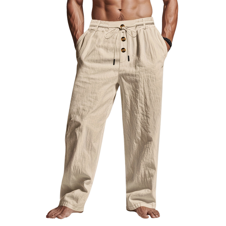 Larry - Drawstring Linen Trousers