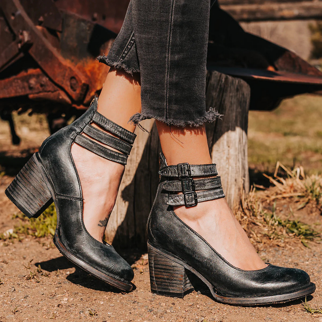 CAMILLE | Strap Pumps — comfortable block heel